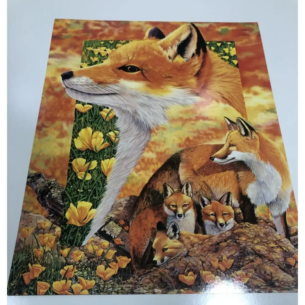 2 Vtg Animal Folders‎ 6 Posters USA Fox Owl Wolves Windows To The Wild 1996